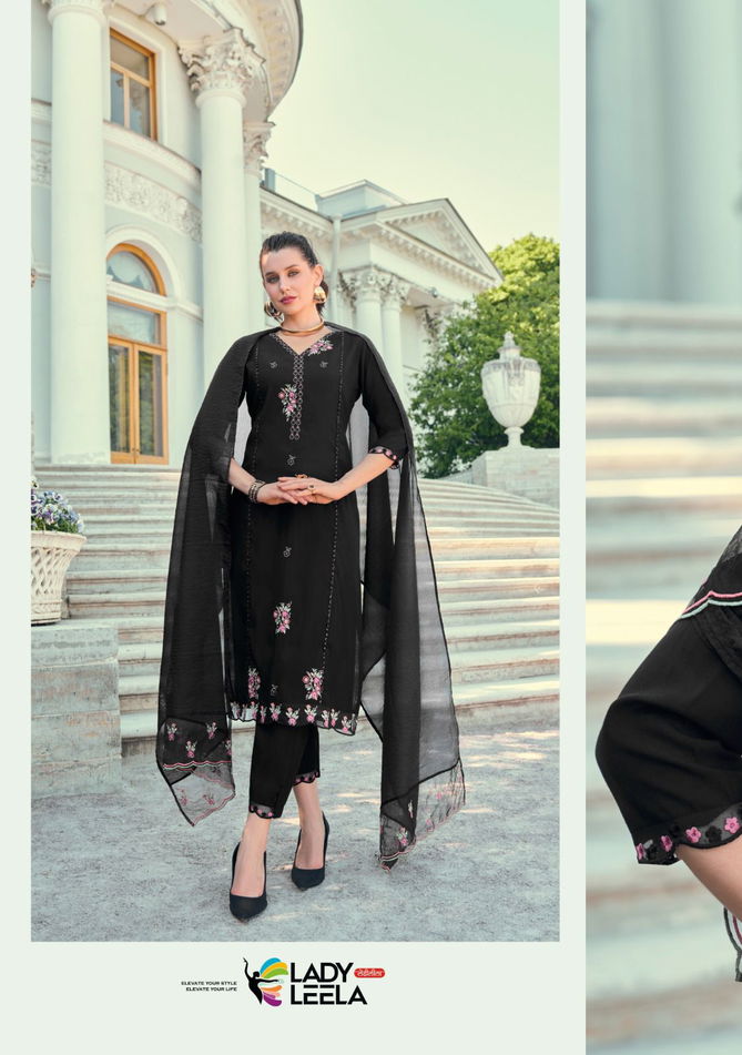 Iqra By Lady Leela Viscose Silk Embroidery Kuryi With Bottom Dupatta Wholesale Online